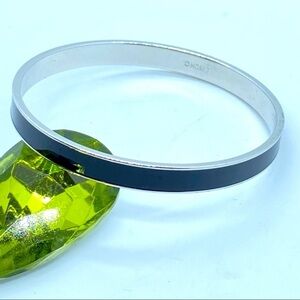 MONET Silvertone & Black Enamel Bangle